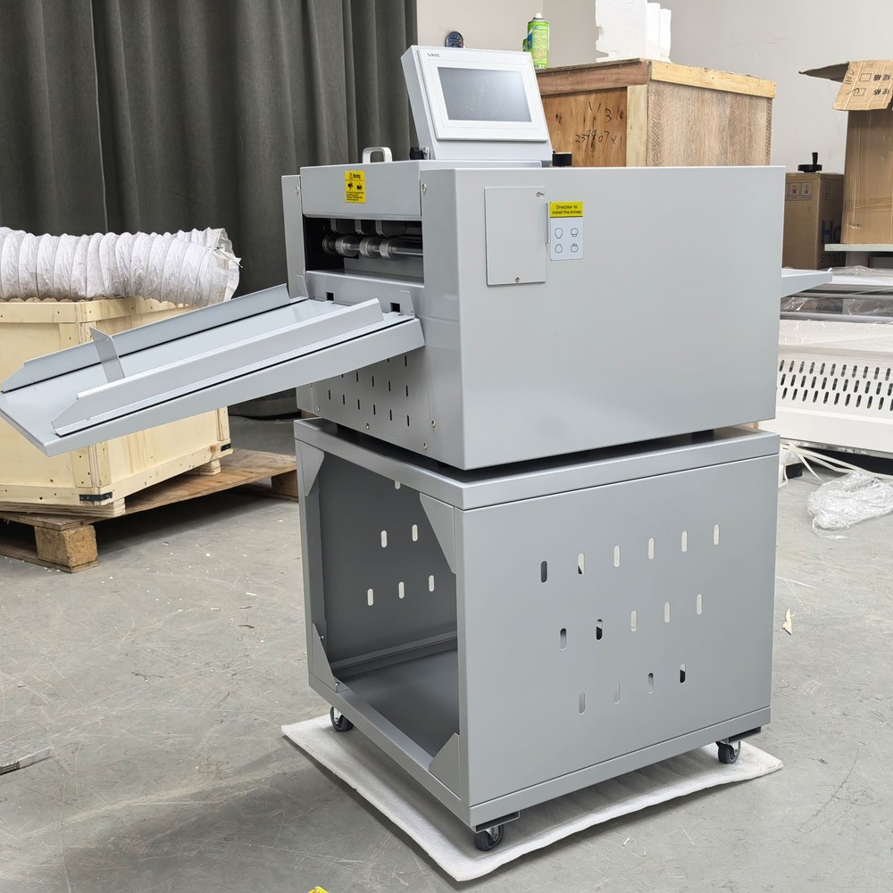13 inch Fully Automatic Scoring Paper Cutter Creasing Machine Digital Touch 110V