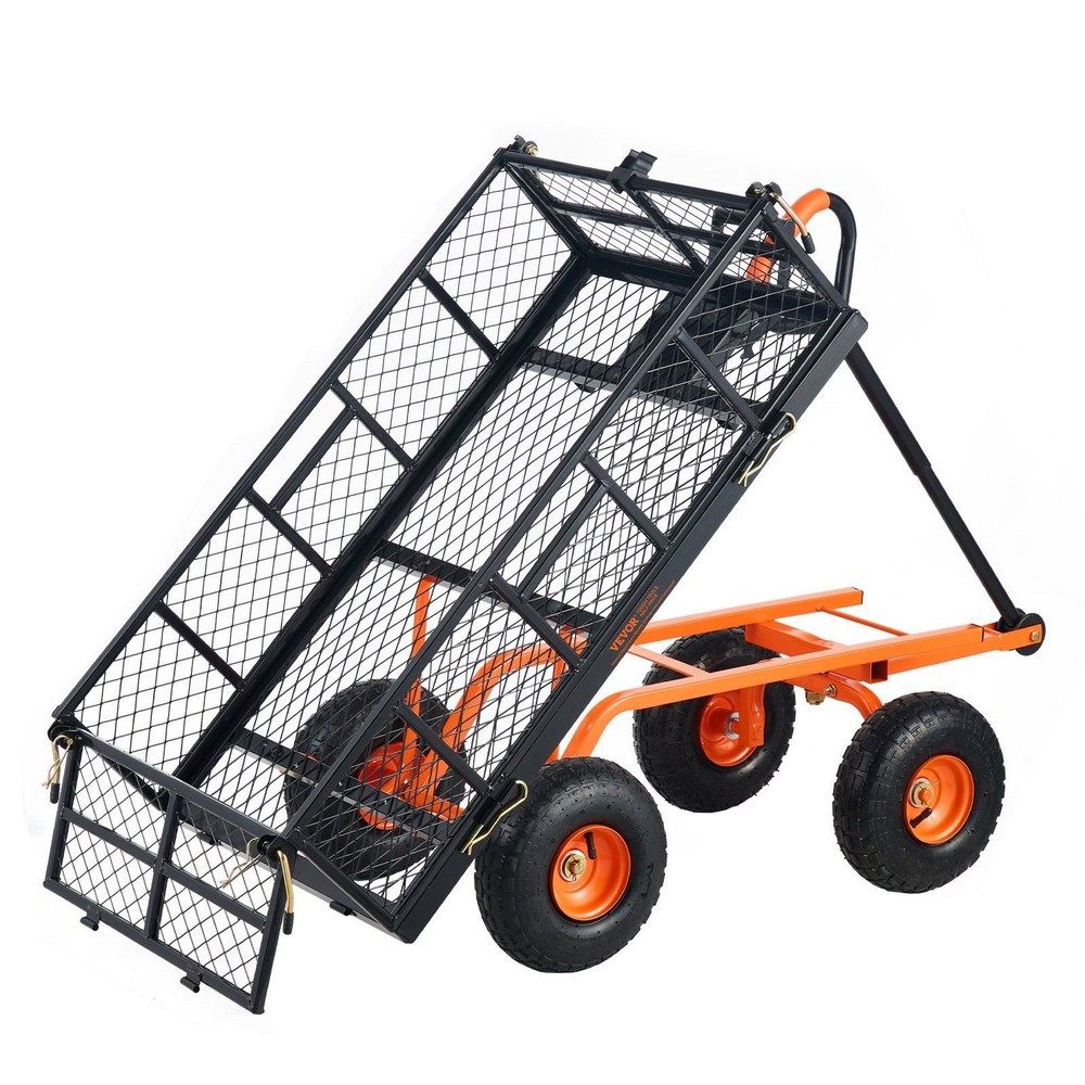 880lb Rugged Dump Cart with 10in Wheels and Multi-Scenario Adaptability