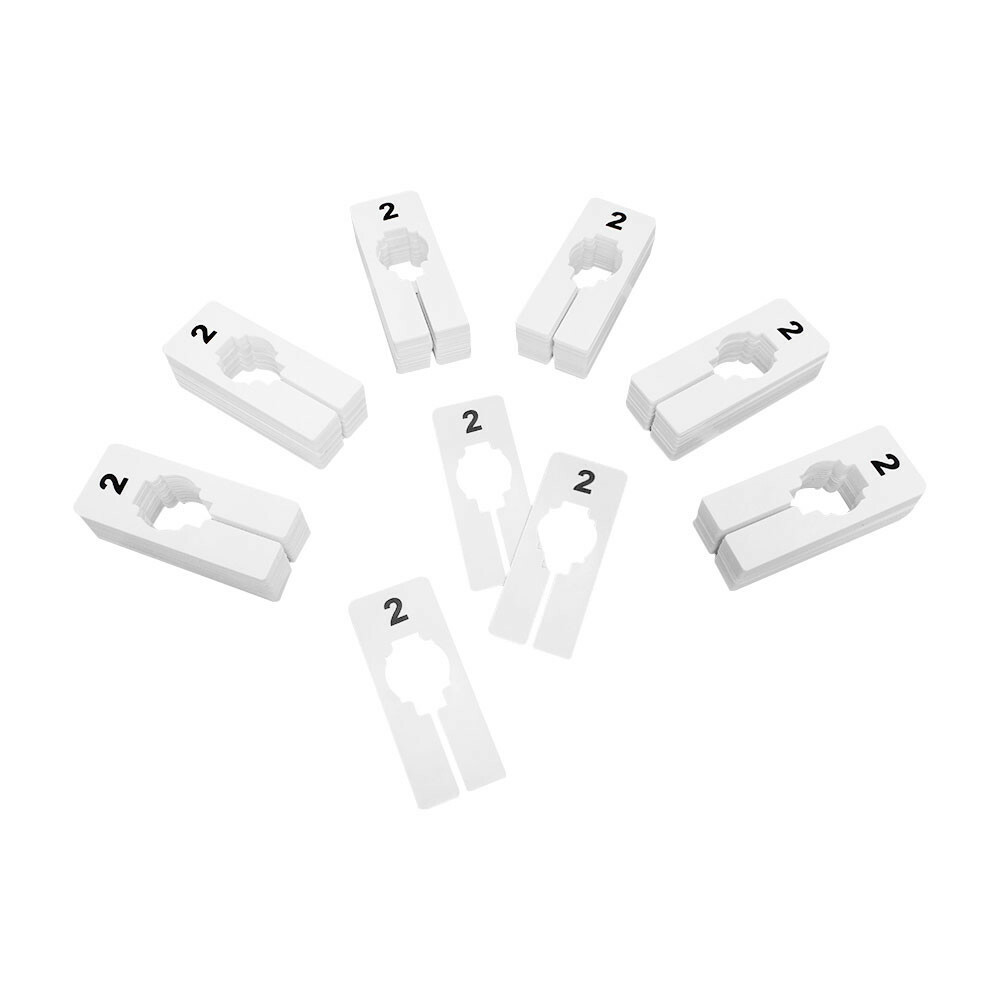 10 PC 2"x5" Clothing Rack Sizes 2 Dividers Hangers White Plastic Rectangular