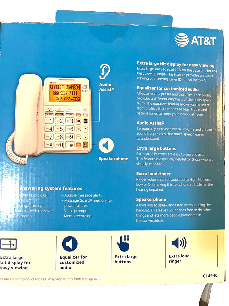 "AT & T" Corded Answering System ((NIB