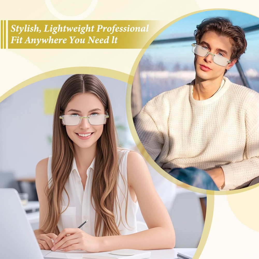2 Pcs Auto Focus Glasses, Automatic Zoom Reading Intelligent Self Adjusting P...