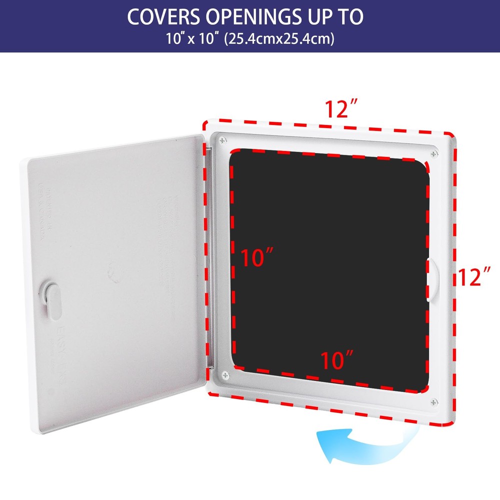 Access Panel 12x12 with Door Max Service Opening 10x10 Plastic White Regular ...