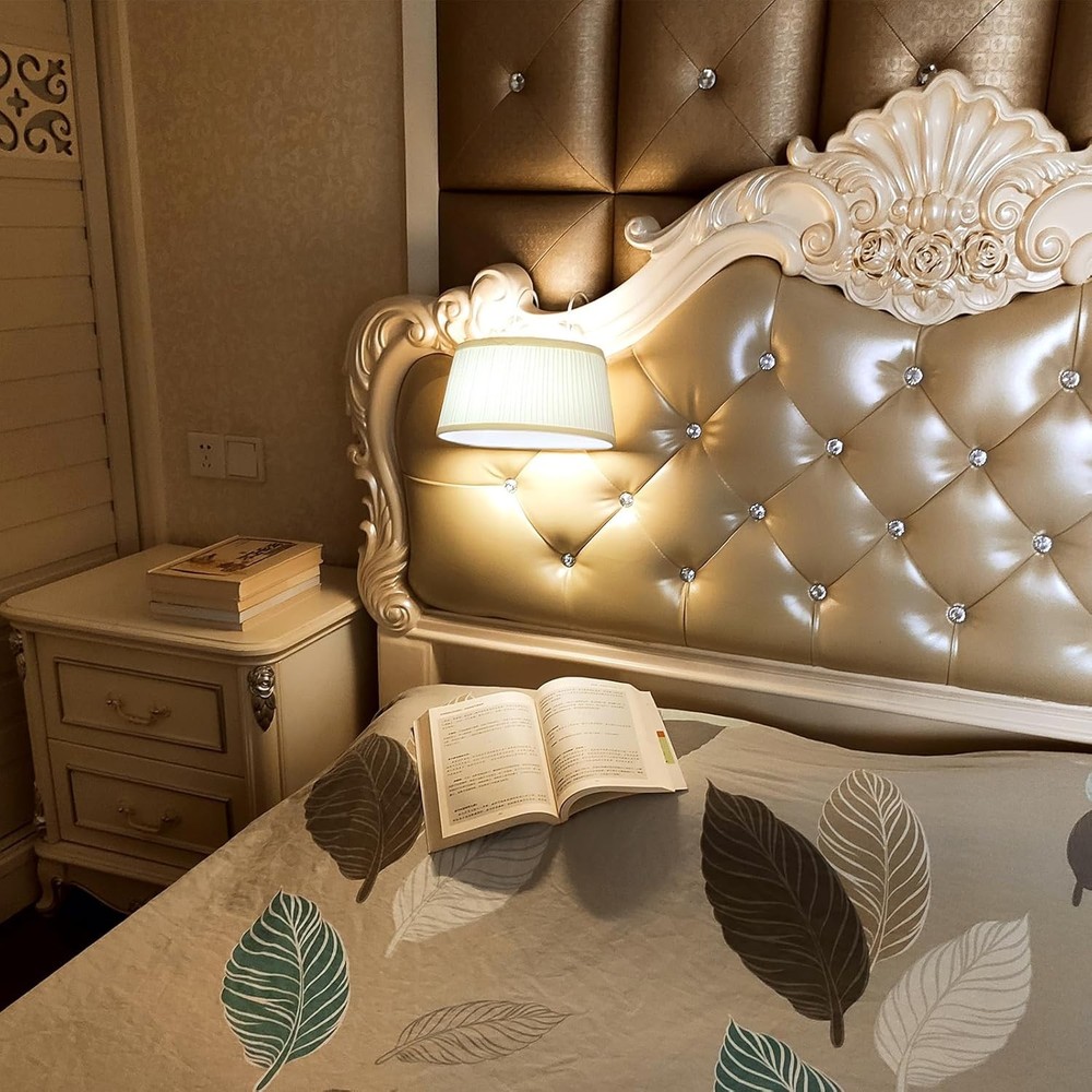 Bed Reading Light Headboard Reading Light with Adjustable Hook, Dimmable Book