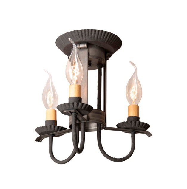 Irvin's Amherst Metal Flush Mount 3 Arm Ceiling Light.