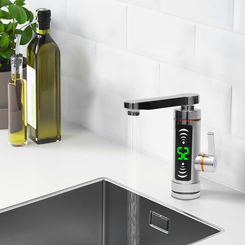 110V Electric Instant Hot Water Heater Shower Kitchen Tap Faucet Digital Display