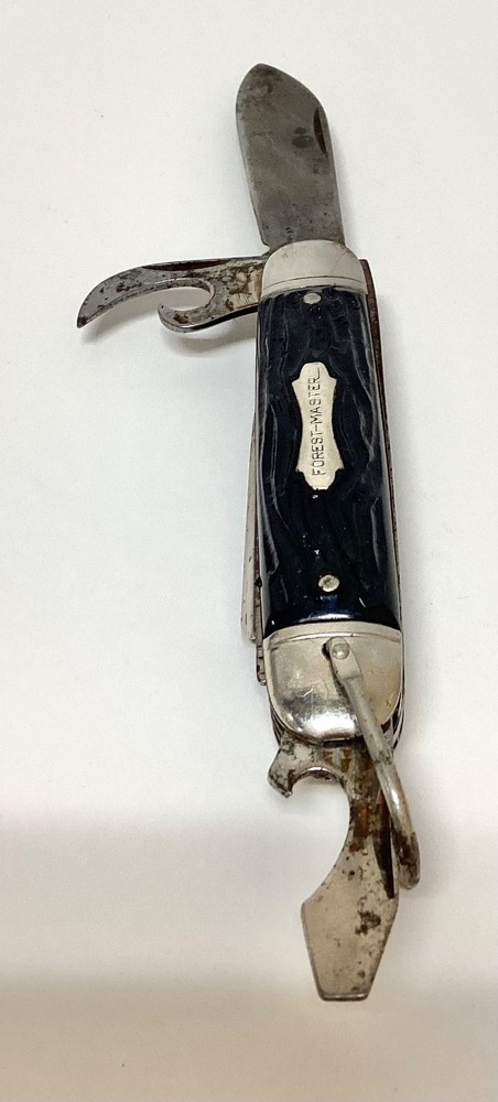 Vintage COLONIAL Forest Master Black Multi-Blade Pocket Knife