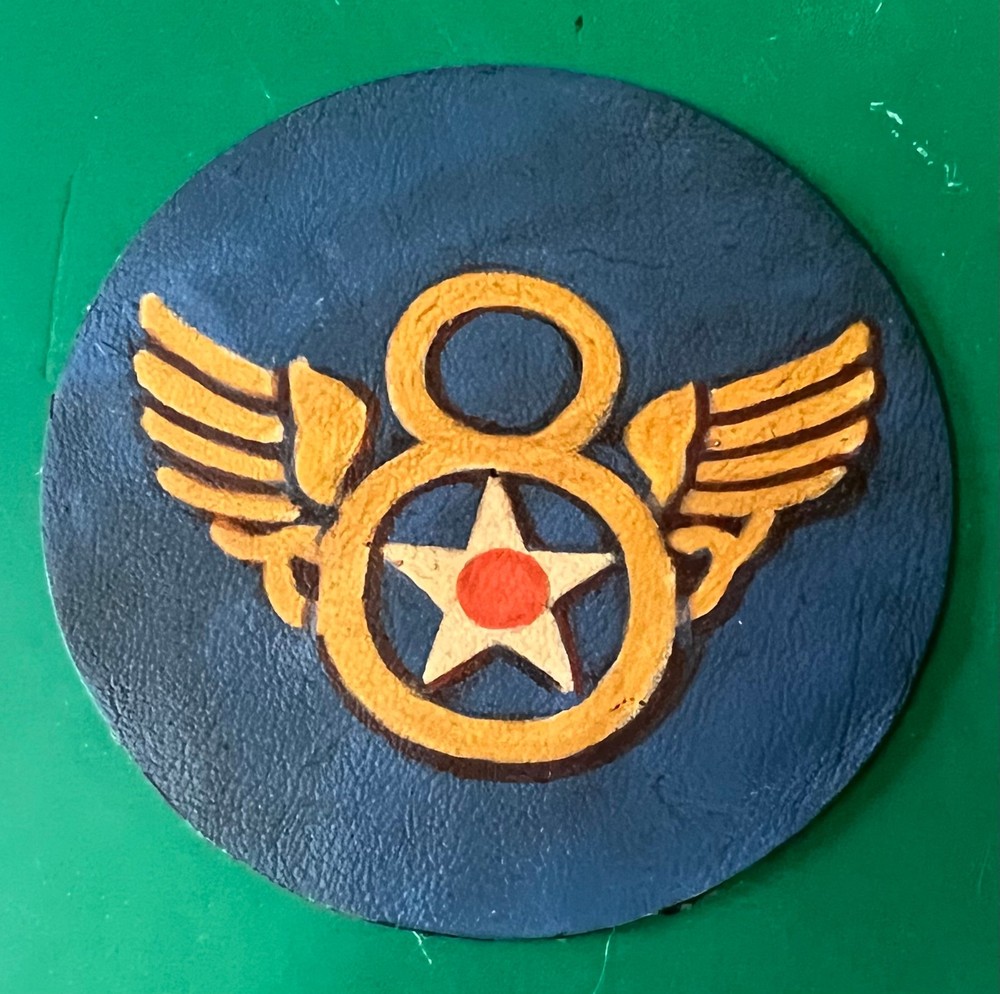 8TH ARMY AIR FORCES LEATHER STUBBY WING SHOULDER PATCH W/BORDER