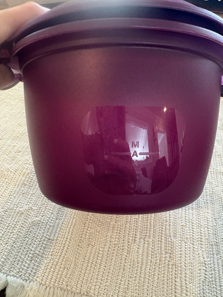 Tupperware Microwave Rice Maker Steamer Purple Complete w Insert Lid Manual
