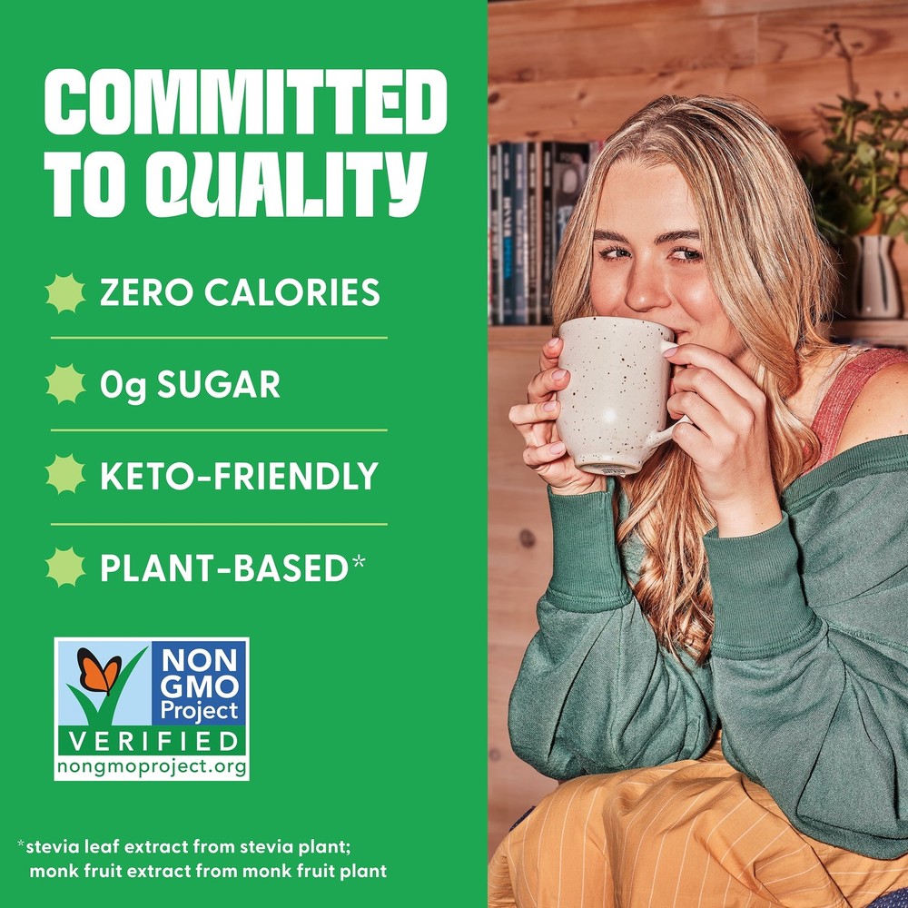 Zero Calorie Stevia, Monk Fruit & Allulose Sweetener Packets, Zero Calorie