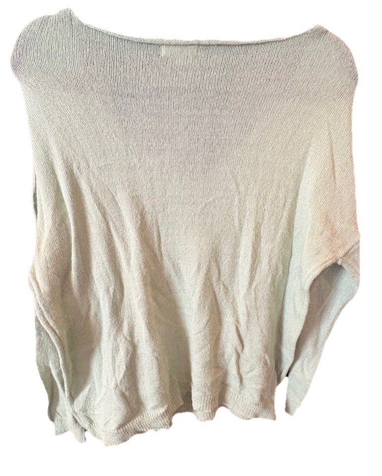 Oversized elan Knit Pullover Sweater V-Neck Long Sleeve Size S