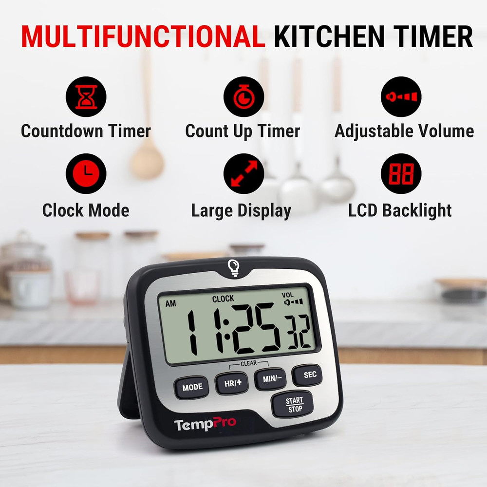 TM01 Kitchen Timers for Cooking with Count up Countdown Timer, Digital Timer for
