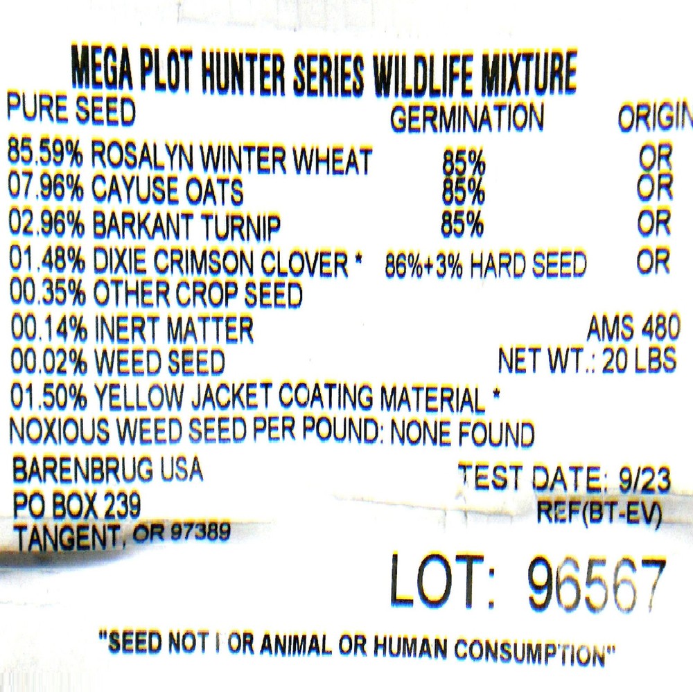 BULK BAGS EVOLVED HARVEST HUNTER SERIES MEGA PLOT DEER FORAGE FOOD PLOT SEED