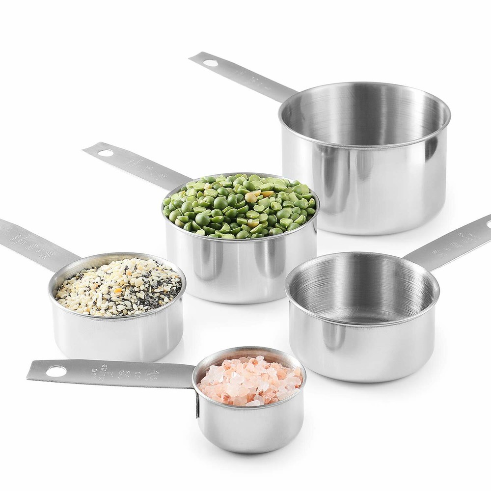 Stainless Steel Measuring Cups, Laxinis world 5 Piece Stackable Measuring Set