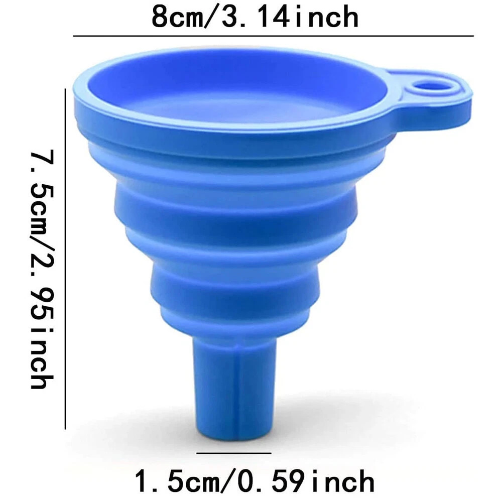 5Pcs Kitchen Collapsible Funnels Set Foldable Food Graded Small Silicone Funnels