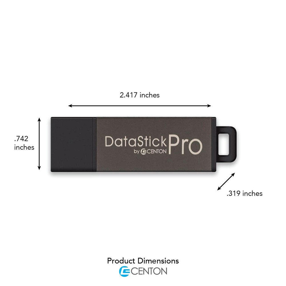 Centon Electronics DataStick Pro USB 2.0 Flash Drive, 64 GB, Gold Metallic