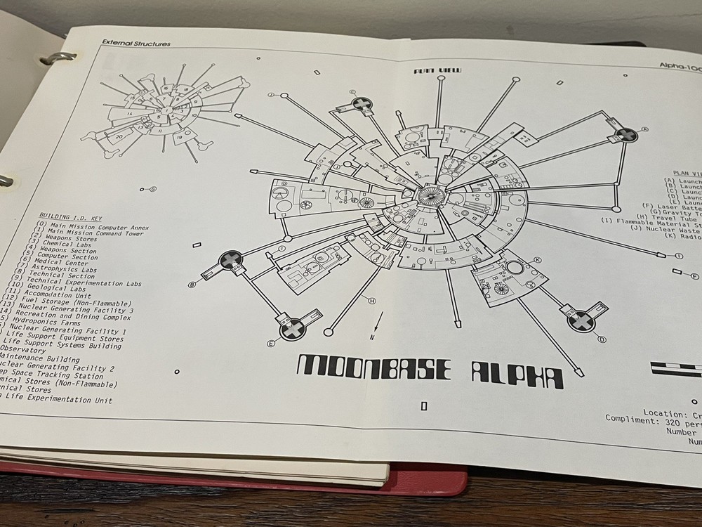 Moonbase Alpha Technical Notebook: Official Ed. (Space: 1999) - 1977 1st Print.