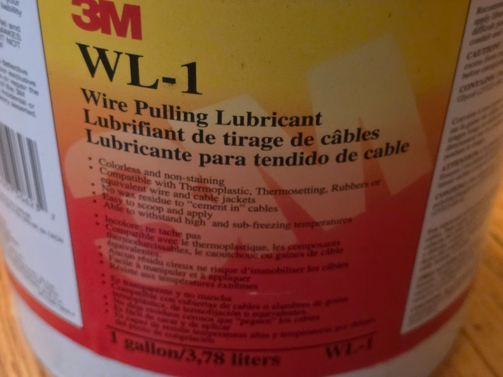 3M WL-1 WIRE PULLING LUBRICANT 1 GALLON / 3.78 LITERS