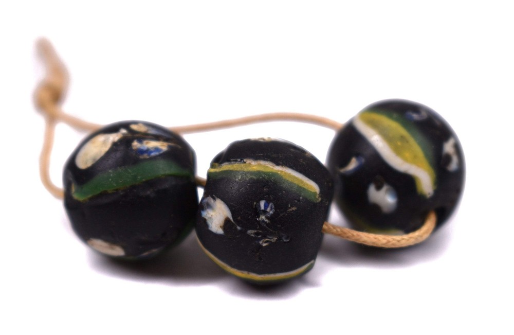 3 Ghost Venetian Trade Beads Loose