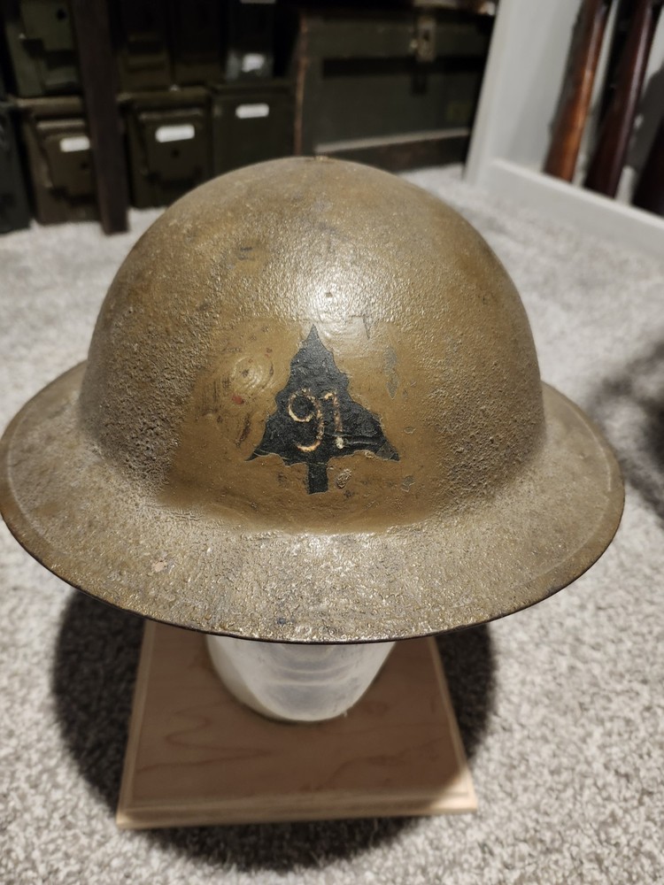 US WWI 91ST DIVISION HELMET