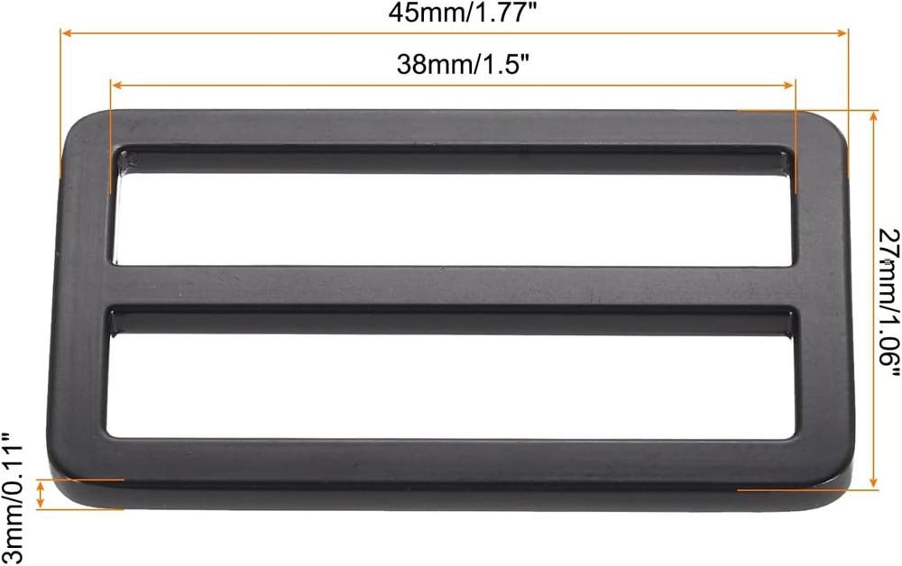 Tri-Glide Slide Button Adjustable Buckle Webbing Strap Fastener for Backpack Bag