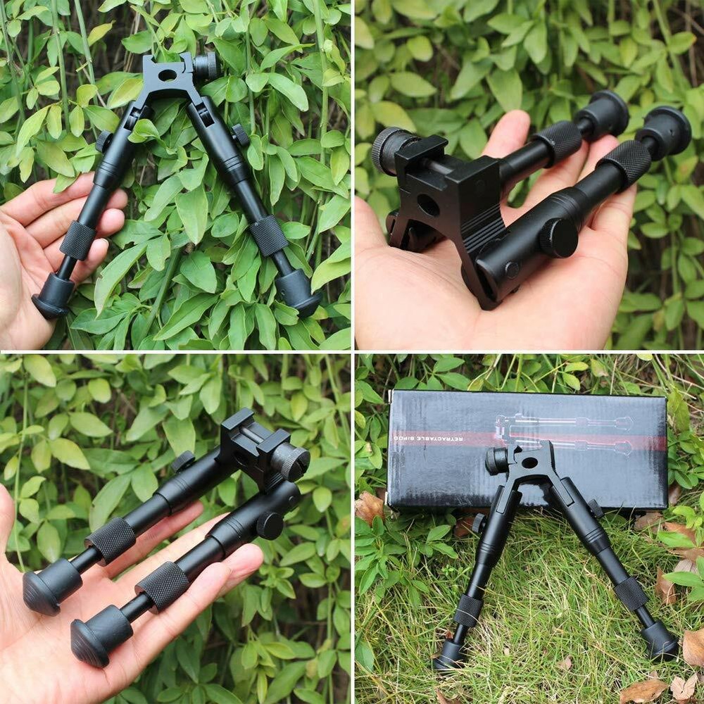 6'' Tactical Bipod Adjustable Spring Return Bipod mount for 20mm Picatinny Rail