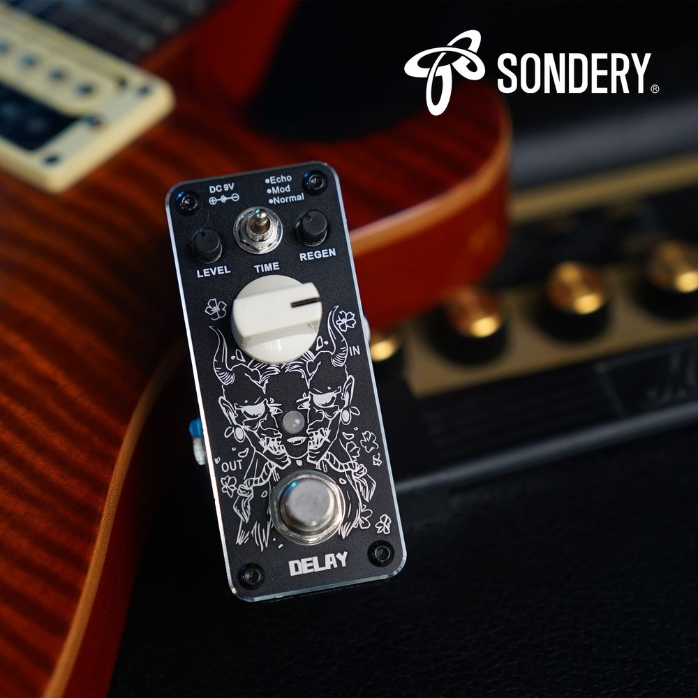 Sondery Digital Delay Pedal with 3 Effects - Echo Modulation Mini size,