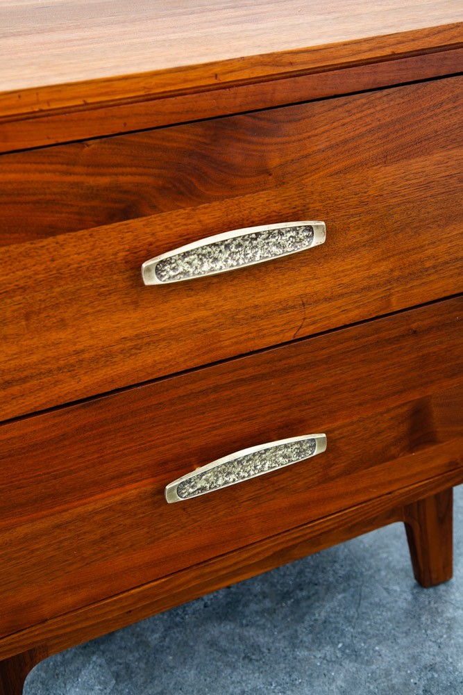 Mid Century Modern Nightstand End Side Table Solid Walnut Ace Hi 2 Drawer Mcm