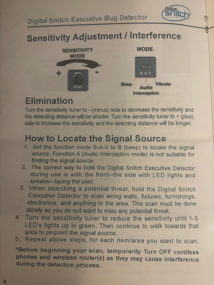 Anti-Spy RF Signal Bug Detector