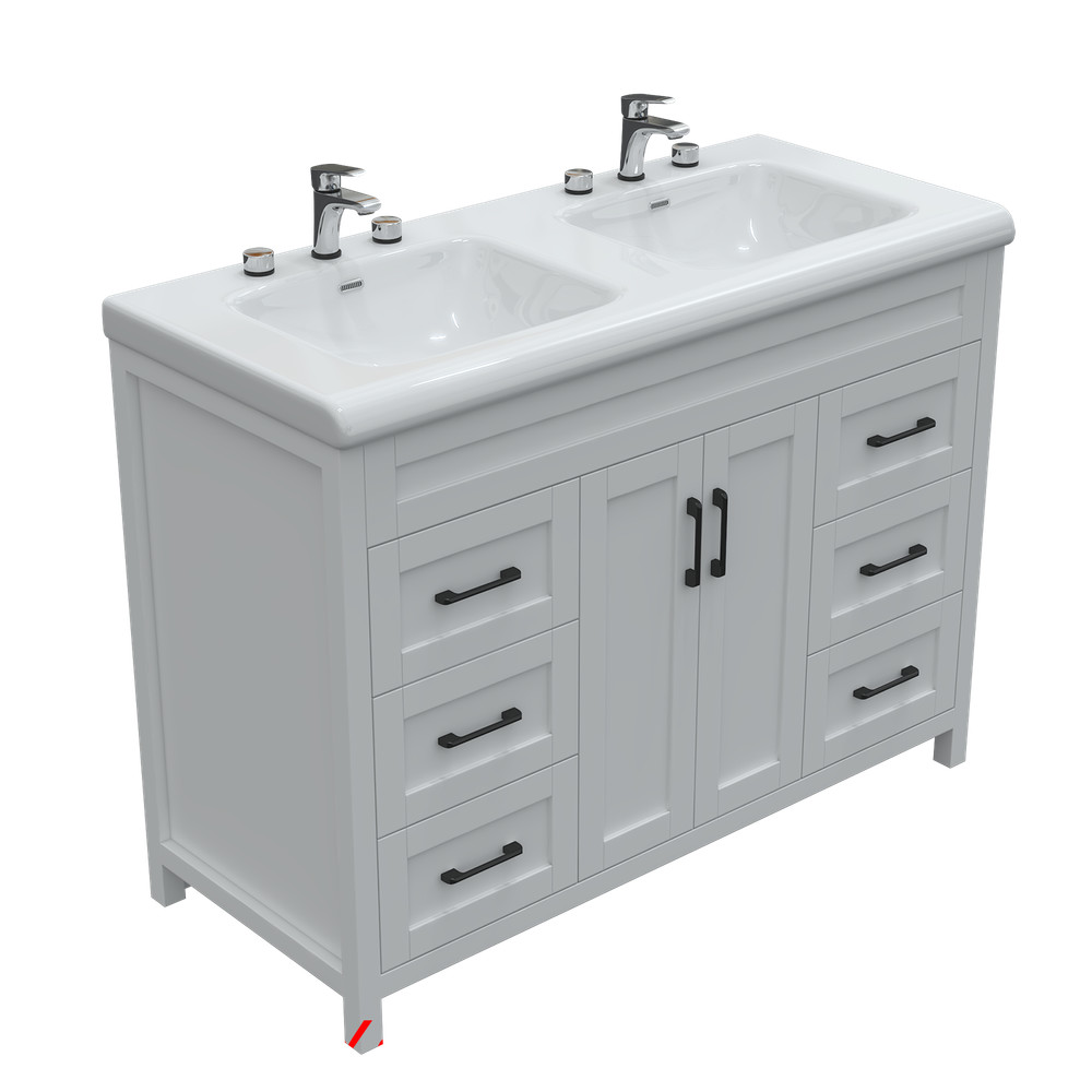 47" Solid Freestanding Bathroom Vanity Unit Sink Combo Storage Cabinet Drawers