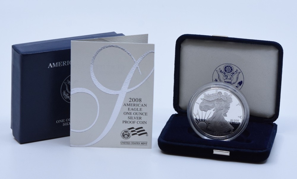 2008-W $1 American Proof Silver Eagle in Original Government Packaging