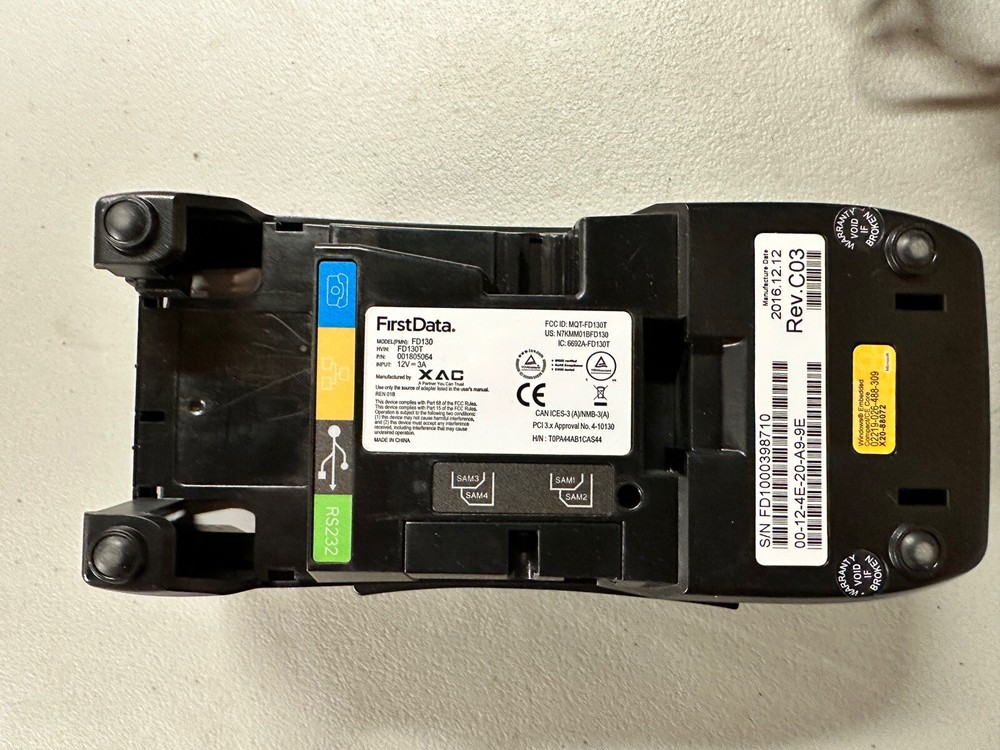 First Data FD130 Credit Card Terminal Complete w/ Power Supply