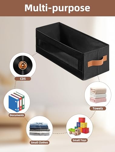 4 Packs CD Storage Box with Visible Window, Stackable CD Case 4 pack Black