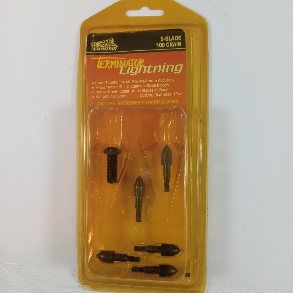 The Game Tracker Terminator Lightning 3-Blade 100 Grain Broadheads