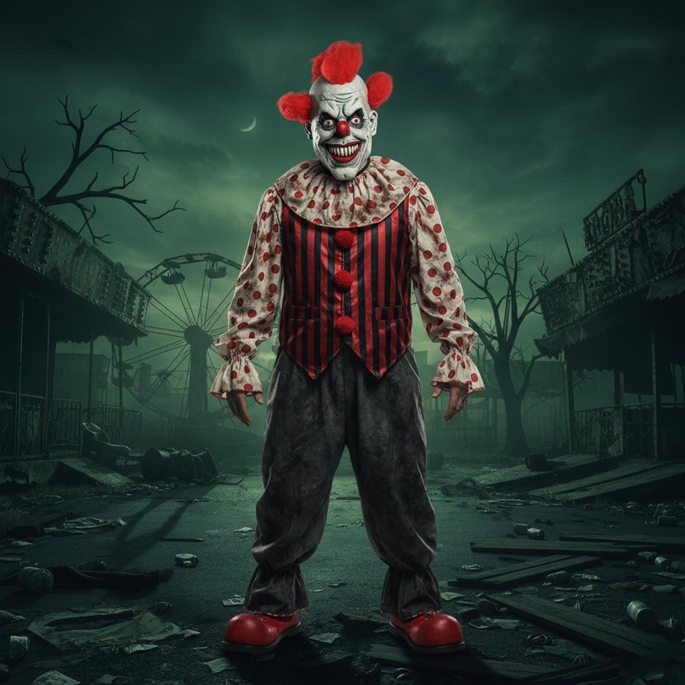 Scary Clown Mask Costume Accessory