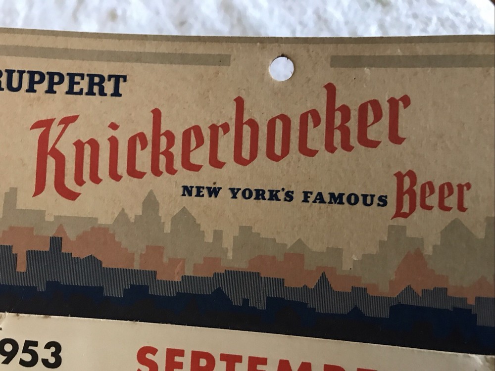 1953 KNICKERBOCKER BEER VINTAGE PARTIAL CALENDAR