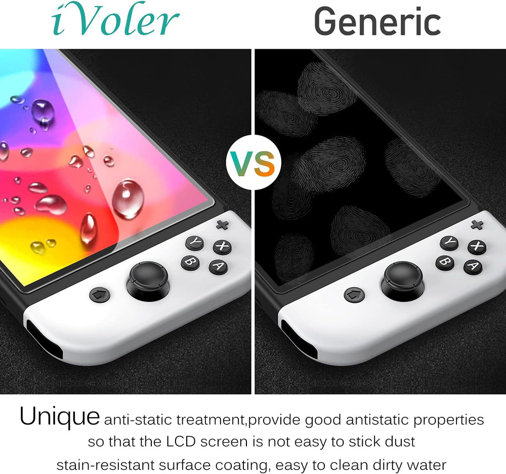 4-Pack Tempered Glass Screen Protector Designed for Nintendo Switch OLED Model 2