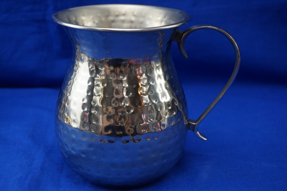 Hammered Silver Metal Pitcher, 6"   (S22)