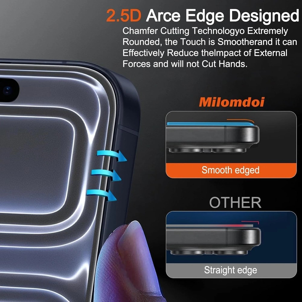 3 Pack Matte Screen Protector for iPhone 17 Pro Max Tempered Glass, Shatterproof