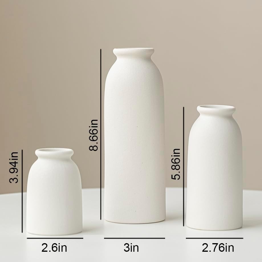 Ceramic Vase Set Small Boho Farmhouse Decor