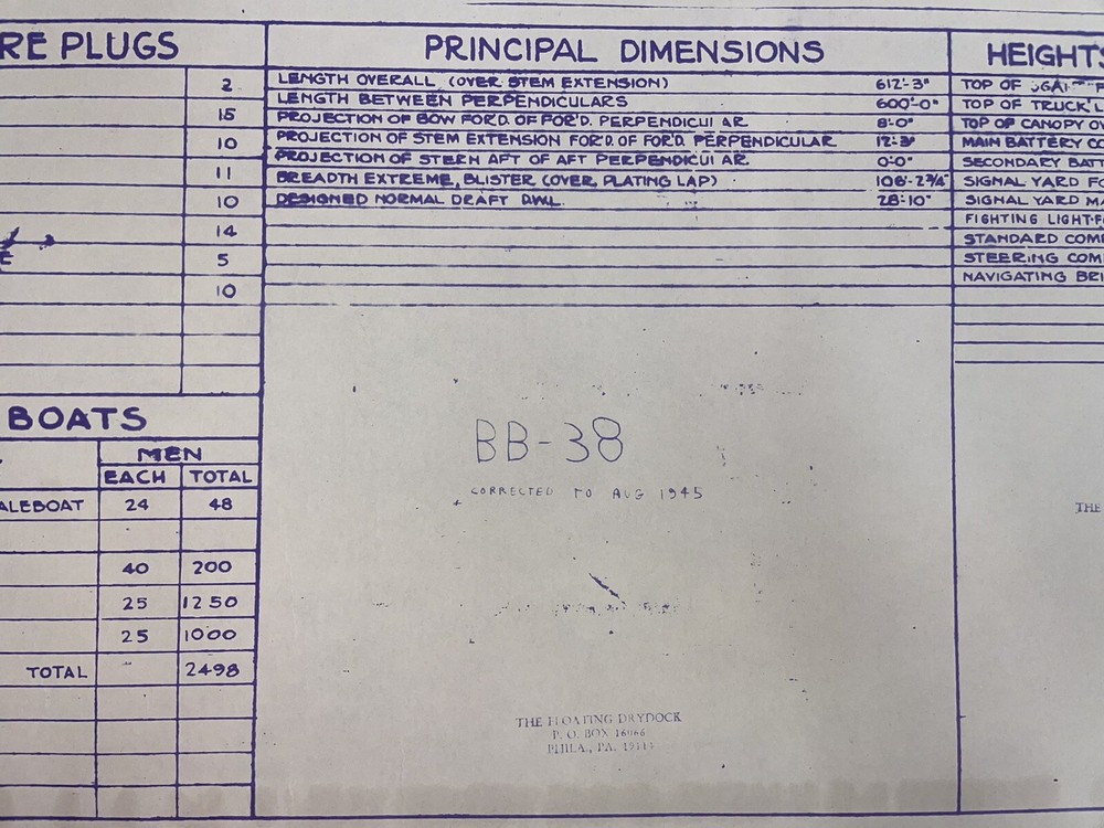 USS Pennsylvania (BB-38) Booklet Of General Plans Sheets (x2)