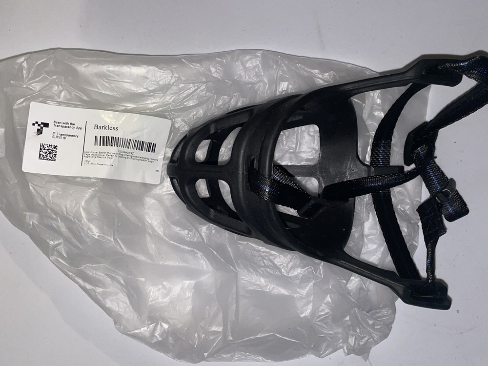 BARKLESS Dog Muzzle, Basket Muzzle for Biting, Chewing and Scavenging, Humane L