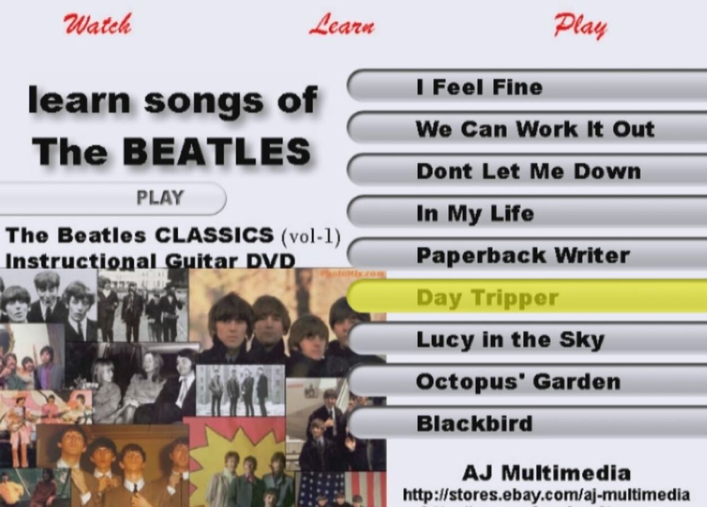 Custom Guitar Lessons, Learn Beatles - DVD Video