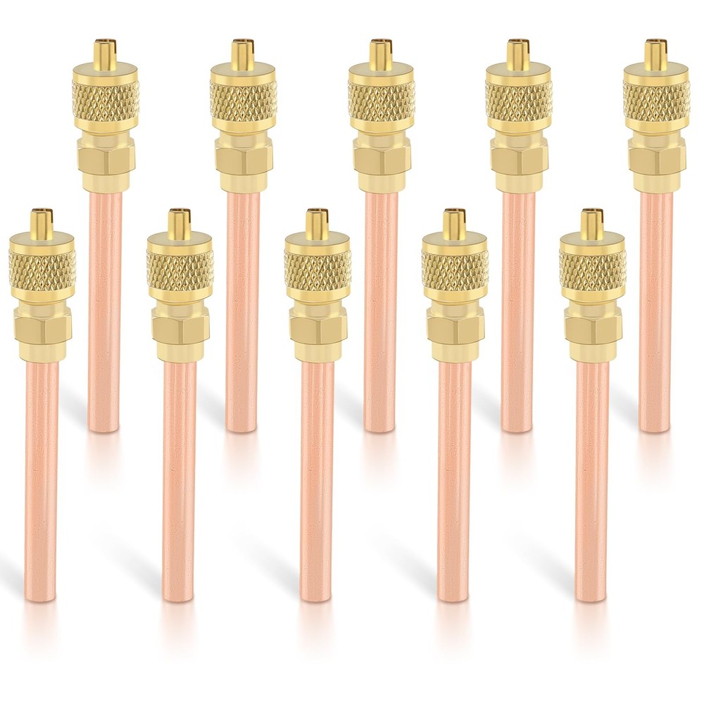 AUTOKAY 10PCS Stem HVAC AC Schrader System Vacuum 1/4" SAE *1/4" OD *2.75" AC...