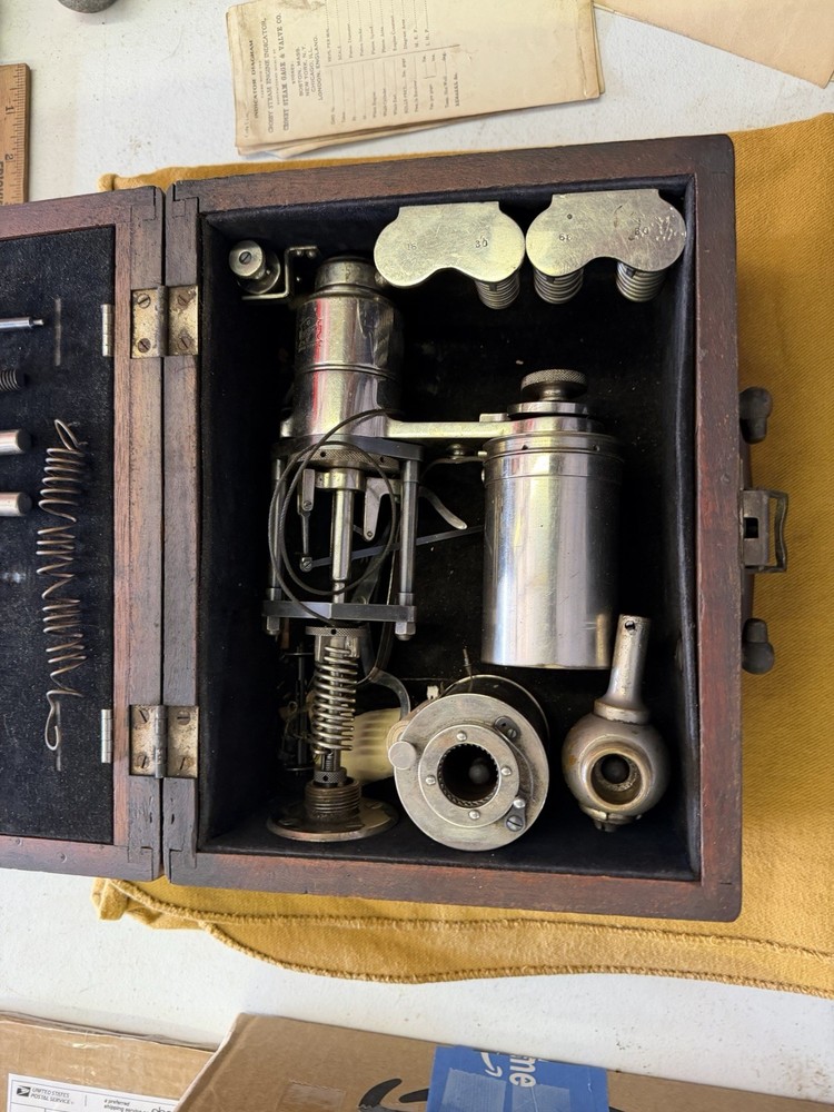 Crosby Steam Engine Indicator In Wood Box Nice