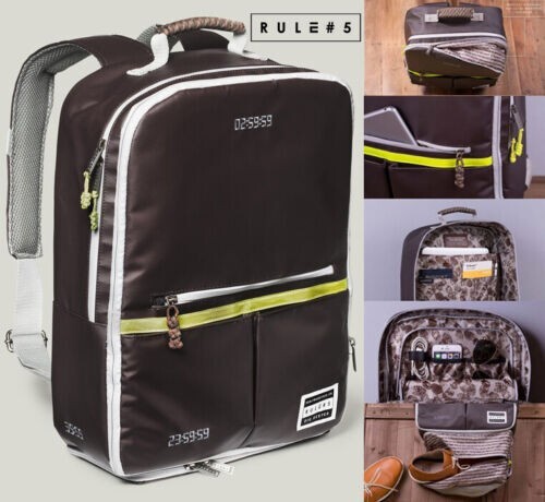 New Rule #5 Run Brown Ballistic Nylon Backpack Multi-function High-End MSRP $200