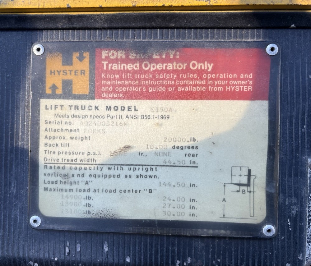 Hyster 15000 Lb Forklift