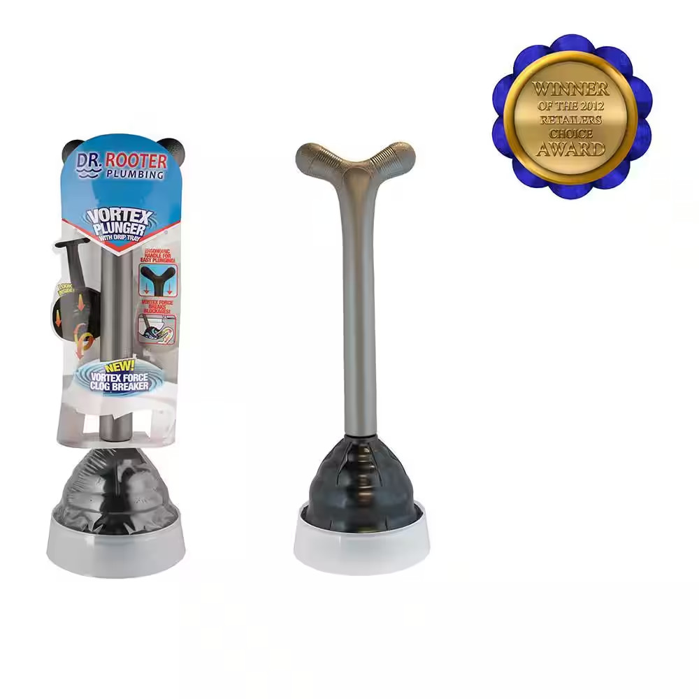 Vortex Professional Grade Plunger with Drip Tray and Splash Guard