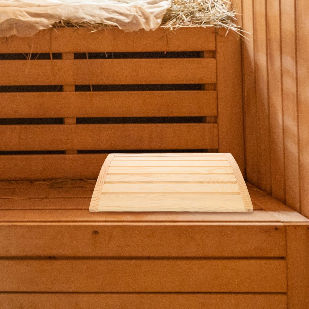 Handmade Sauna Pillow, Solid Wood Neck Rest Back Cushion, Ergonomic Sauna