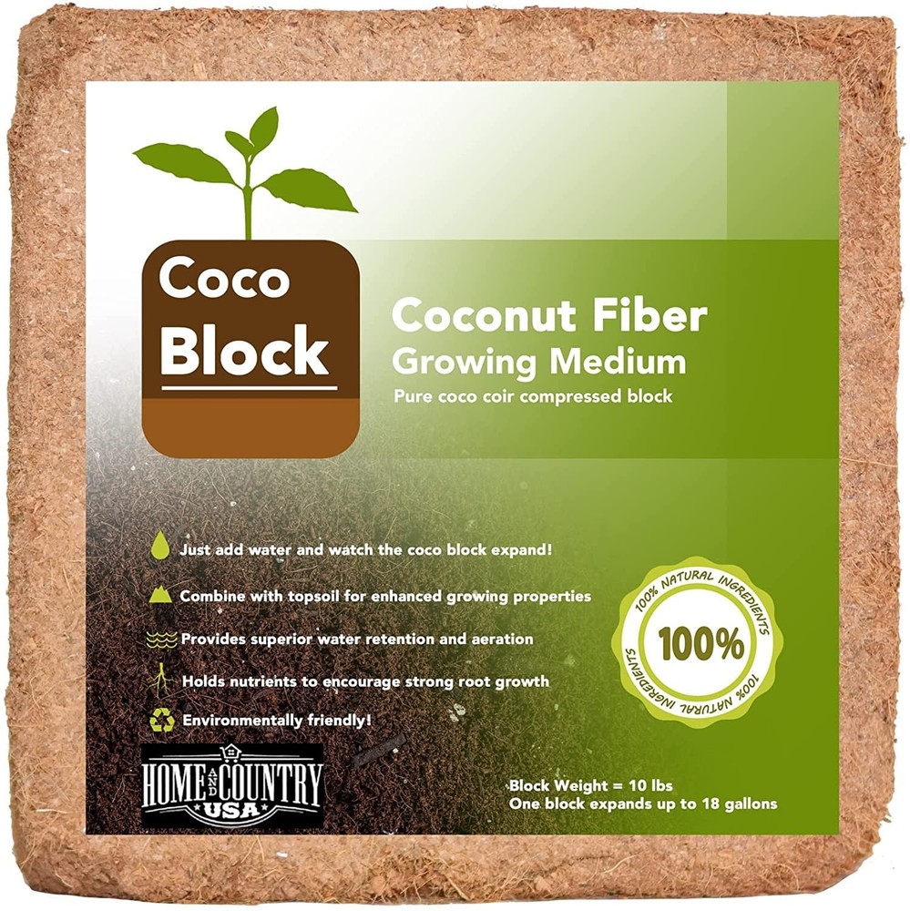 Coconut Fiber Compressed Coco Coir Brick 10 lbs