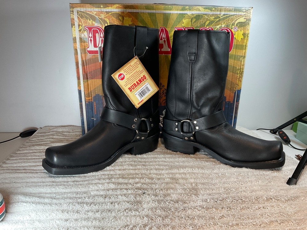 NOS DURANGO Men's Black Biker Leather Engineer Harness Boot DB510 Multiple Size